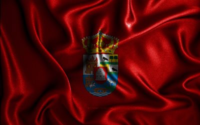 Avila flag, 4k, silk wavy flags, spanish provinces, Day of Avila, fabric flags, Flag of Avila, 3D art, Avila, Europe, Provinces of Spain, Avila 3D flag, Spain
