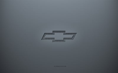 Chevrolet -logotyp, grå kreativ bakgrund, Chevrolet -emblem, grått papper, Chevrolet, grå bakgrund, Chevrolet 3d -logotyp