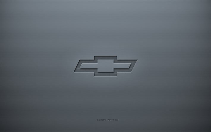 Chevrolet logo, gri yaratıcı arka plan, Chevrolet amblemi, gri kağıt dokusu, Chevrolet, gri arka plan, Chevrolet 3d logo