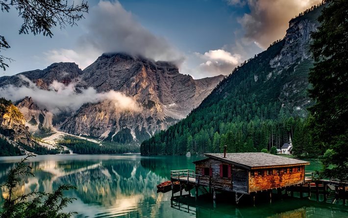Scarica Sfondi Lago Di Montagna Paesaggio Di Montagna Alpi Foresta Alberi Montagne Italia Per Desktop Libero Immagini Sfondo Del Desktop Libero