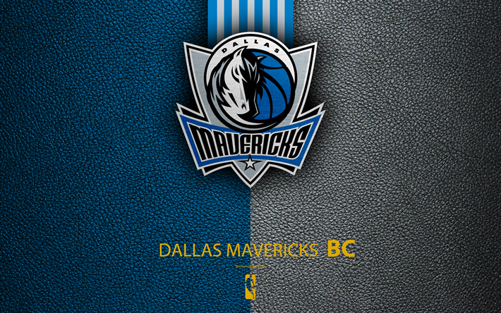 Dallas Mavericks, 4K, logo, club di pallacanestro, NBA, basket, emblema, texture in pelle, Associazione Nazionale di Basket, Dallas, Texas, USA, sud-ovest Divisione, la Western Conference