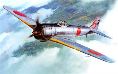 Nakajima Ki-43 Hayabusa, Japanese fighter aircraft, WW2, Imperial Japan, World War II, art