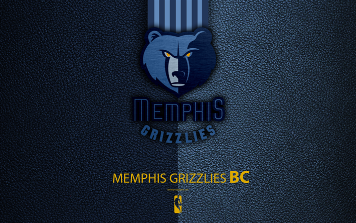 Memphis Grizzlies, 4K, logo, basketball club, NBA, basketball, emblem, leather texture, National Basketball Association, Memphis, Tennessee, USA, Southwest Division, Western Conference