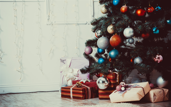 شجرة عيد الميلاد, الهدايا, السنة الجديدة, عيد الميلاد, السنة الجديدة الزينة, كرات عيد الميلاد