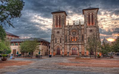 San Fernando Catedral, Archidioecesis Sancti Ferdinandi, cathedral, HDR, San Antonio, USA, America