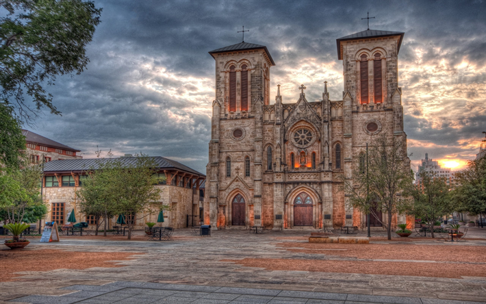 San Fernando Catedral, En San Ferdinando, katedralen, HDR, San Antonio, USA, Amerika