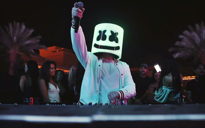 DJ Marshmello, DJ, night club, superstars, party, Marshmello