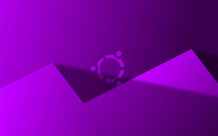 4k, Ubuntu紫ロゴ, 最小限の, Linux, 紫材料設計, 創造, Ubuntuロゴ, ブランド, Ubuntu