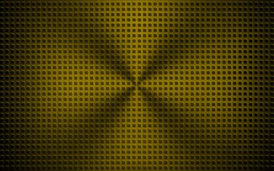 yellow metal grid, grunge, metal grid textures, yellow metal background, metal grid backgrounds, grunge backgrounds