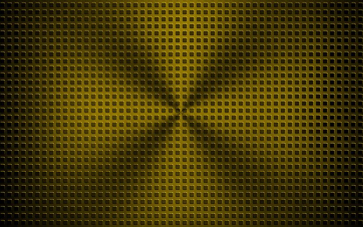 yellow metal grid, grunge, metal grid textures, yellow metal background, metal grid backgrounds, grunge backgrounds