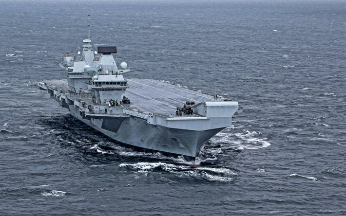 Le HMS Queen Elizabeth, la Royal Navy, R08, le nucl&#233;aire porte-avions, porte-avions moderne, royaume-UNI, de la Marine, navires de guerre Britanniques
