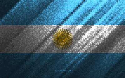 Drapeau de l&#39;Argentine, abstraction multicolore, drapeau de la mosa&#239;que de l&#39;Argentine, Argentine, art de la mosa&#239;que, drapeau de l&#39;Argentine