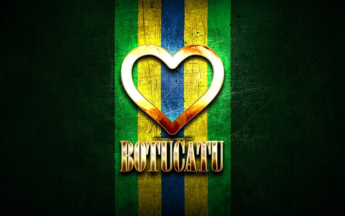 Amo Botucatu, citt&#224; brasiliane, iscrizione d&#39;oro, Brasile, cuore d&#39;oro, Botucatu, citt&#224; preferite, Love Botucatu