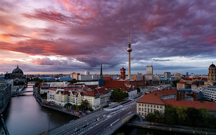 ダウンロード画像 ベルリン ベルリンテレビ塔 Bonsoir Sunset ベルリンの街並み ドイツ ベルリンのパノラマ フリー のピクチャを無料デスクトップの壁紙