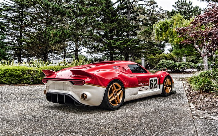 2022, Radford Type 62-2, vue arri&#232;re, ext&#233;rieur, coup&#233; sport rouge, voiture de course, Radford