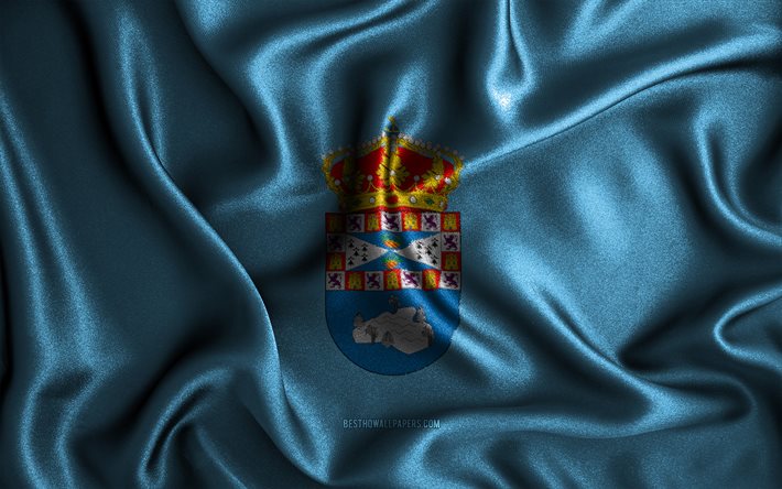 Bandiera di Leganes, 4k, bandiere ondulate di seta, citt&#224; spagnole, Giorno di Leganes, bandiere in tessuto, arte 3D, Leganes, citt&#224; della Spagna, bandiera Leganes 3D