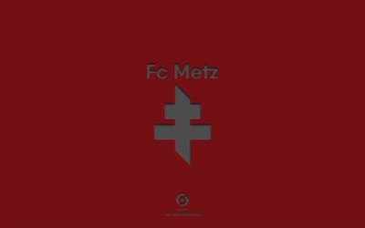 FC Metz, burgundy background, French football team, FC Metz emblem, Ligue 1, Metz, France, football, FC Metz logo