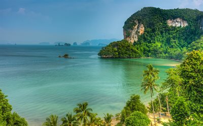 Phuket, tropical island, sea, summer, tourism, mountain landscape, rocks, Thailand