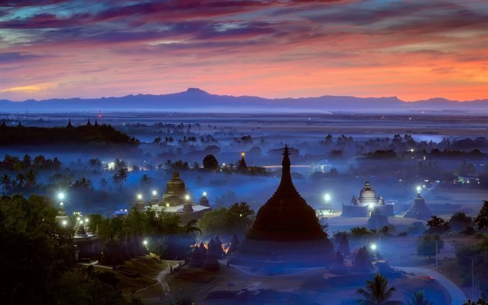 Birmania, niebla, Myanmar, Asia