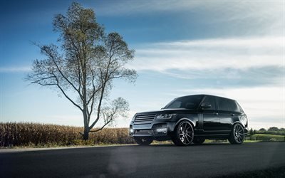Range Rover Vogue, 2016 cars, SUVs, Land Rover, luxury cars, tuning, black Range Rover