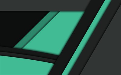material design, green and black, lines, dark background, creative