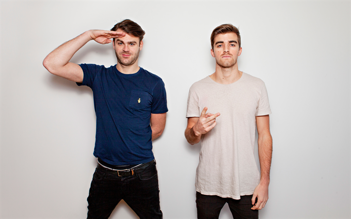 The Chainsmokers, 4k, Alex Pall, Andrew Taggart, guys, celebrity, DJs