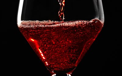 赤ワイン, ドリンク, ガラス杯, 4k, ワインの概念