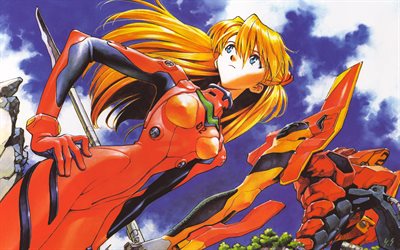 Asuka Langley Soryu, 4k, manga, Neon Genesis Evangelion