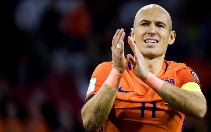 Arjen Robben, 4k, les stars du football, &#201;quipe Nationale n&#233;erlandaise, les joueurs de football, de soccer