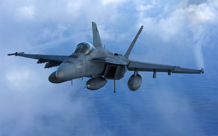 McDonnell Douglas FA-18 Hornet, deck fighter-bomber, American military aircraft, US Air Force, USA