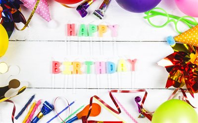 Happy Birthday, candles, decoration, Birthday concepts