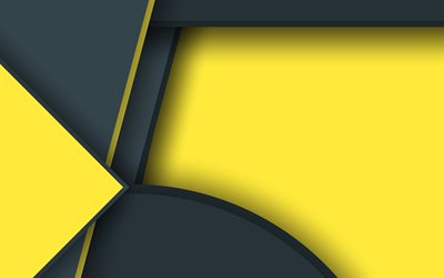 material design, art, yellow and black, lines, dark background, creative