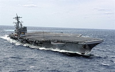 USS George H W Bush, CVN-77, american aircraft carrier, US Navy, Nimitz class, nuclear carrier, seascape
