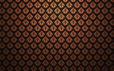 vintage bronze de la texture, des ornements floraux texture, fond brun, r&#233;tro ornements de bronze de luxe arri&#232;re-plan