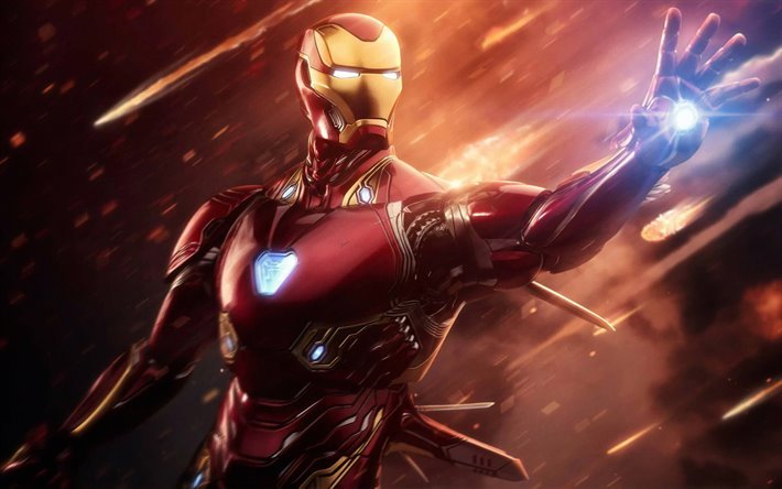 Iron Man, 4k, supereroi, 2019 film Avengers Finale di partita, caratteri, Avengers 4, IronMan