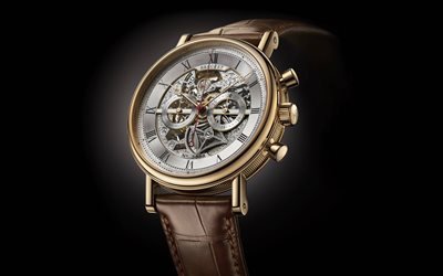 Breguet Watches, Swiss watches, black background, watches, mens watches