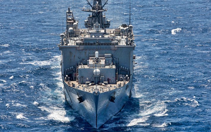 USS Carter Hall, LSD-50, 4k, dock landing ships, United States Navy, US army, battleship, US Navy, Harpers Ferry-class, USS Carter Hall LSD-50