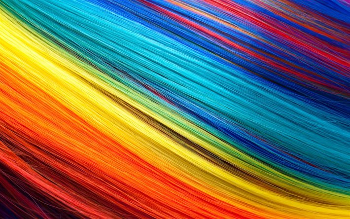 les lignes multicolores, 4k, des fils textures, abstraits, vagues, des cr&#233;atifs, des formes g&#233;om&#233;triques, des vagues, multicolore, d&#39;origines, de bandes, de la g&#233;om&#233;trie, motifs abstraits