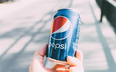 Pepsi jar, 4k, soft drinks, macro, jar of pepsi, bokeh, Pepsi