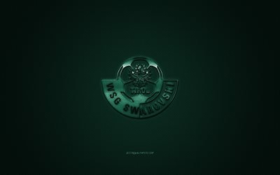 WSG Swarovski Tirol, Austrian football club, Austrian Bundesliga, green logo, green carbon fiber background, football, Tirol, Austria, WSG Swarovski Tirol logo