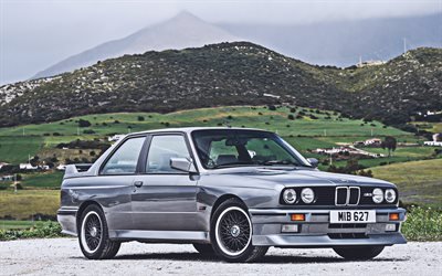 4k, BMW M3Roberto Ravaglia版, ウ, E30, 1989車, tunned M3, グレー E30, BMW M3, チューニング, BMW E30, ドイツ車, BMW, グレー M3, HDR