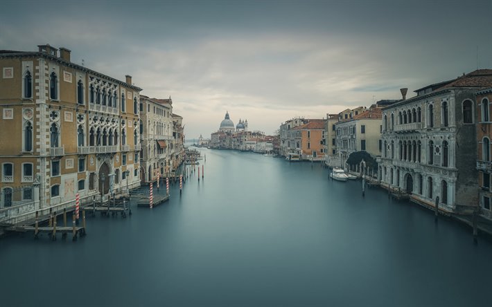 Venecia, por la ma&#241;ana, el Palacio, la salida del sol, paisaje urbano, hermosos edificios, lugar de inter&#233;s, Italia