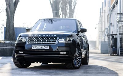 Land Rover, Range Rover Vogue, luxury SUV, black Range Rover, tuning