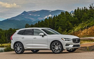 Volvo XC60, road, 2018 cars, crossovers, white XC60, Volvo