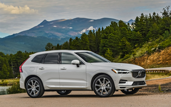 Volvo XC60, route, 2018 voitures, v&#233;hicules multisegments, blanc XC60, Volvo