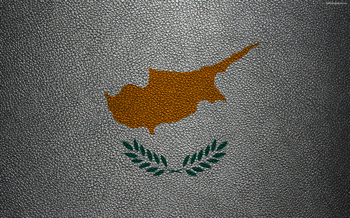 Flag of Cyprus, 4k, leather texture, Cyprus flag, Asia, world flags, Cyprus