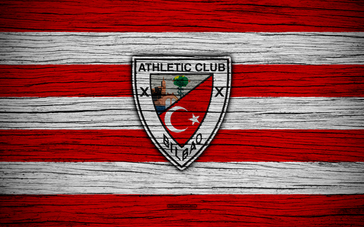 FC Athletic Bilbao, 4k, Spagna, LaLiga, di legno, texture, calcio, Athletic Bilbao, squadra di calcio, La Liga, l&#39;Athletic Bilbao, FC