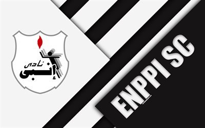 Enppi SC, Egiziano Football Club, 4k, il logo, il design dei materiali, in bianco e nero di astrazione, il Cairo, Egitto, calcio, Etisalat Egyptian Premier League, ENPPI Club
