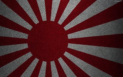 Rising Sun Flag of Japan, 4k, leather texture, flag of Japan, Imperial Japanese Flag, Japanese flags, Japan