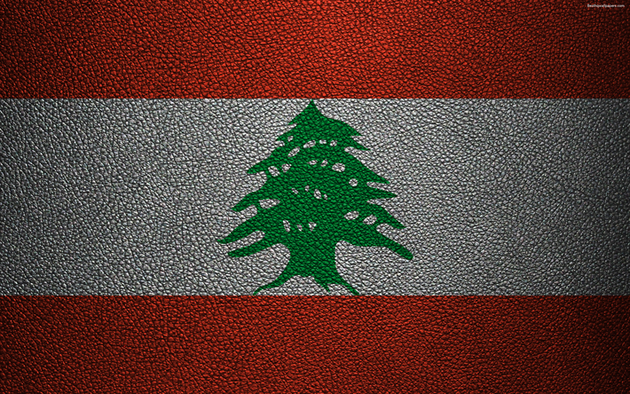 flagge von libanon, 4k, leder textur, libanesische flagge, asien, flaggen der welt, libanon